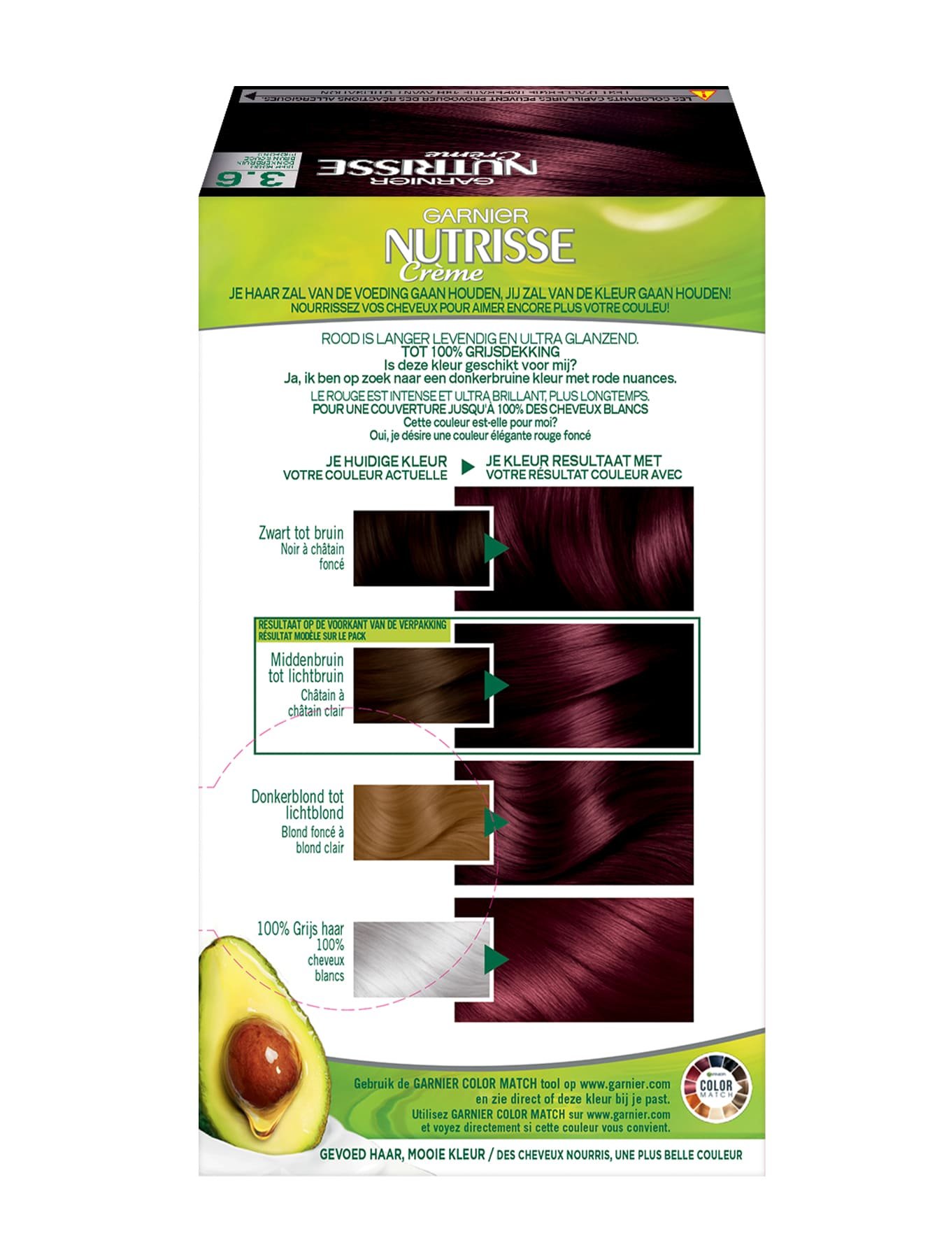 Nutrisse Creme 3.6 diep rood donkerbruin achterkant